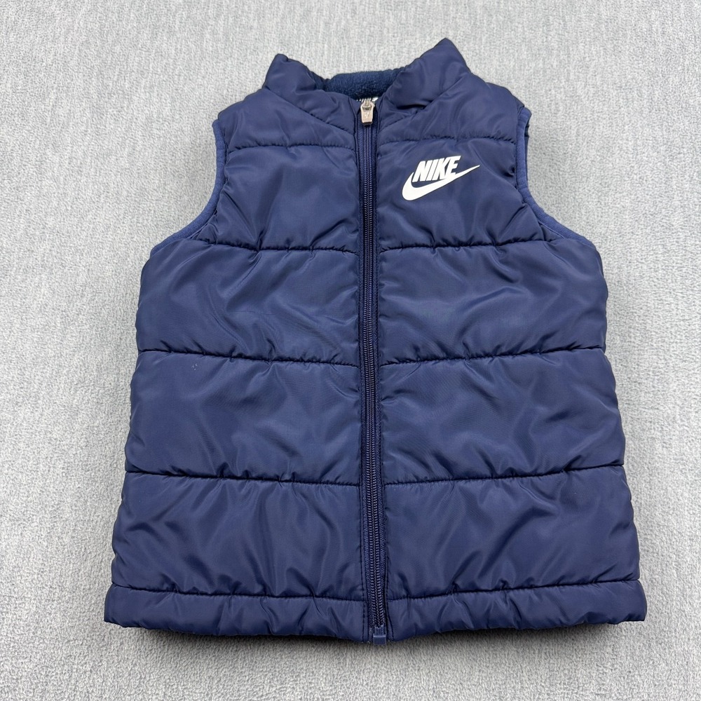 Nike Jacket Vest Toddler 3T Blue Puffer Full-Zip Hoodie Fall Outerwear Outdoors